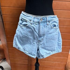 Abercrombie & Fitch The 4” Mom Short High Rise Denim Shorts